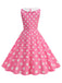 1950er Polka Dot Peter-Pan-Kragen Ärmelloses Kleid