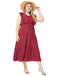[Übergröße] Rotes 40er Swingkleid mit Polka-Dots und Rüschen