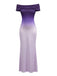 Lila 30er schulterfreies Maxikleid mit rückenfrei und Ombre