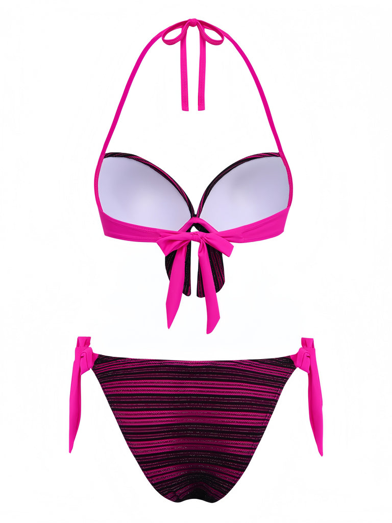 Lila Bikini im Stil der 1960er Jahre – Vintage-Mode, Retro-Stil