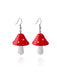 Rote Vintage Ohrringe mit 3D, Mushroom und Resin