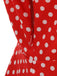 Vintage-Swingkleid mit Polka-Dots, Gürtel und Hemdkragen im klassischen Retro-Stil der 1950er Jahre.