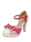 Retro Mary-Jane-Schuhe mit Schleife und mittlerem Absatz