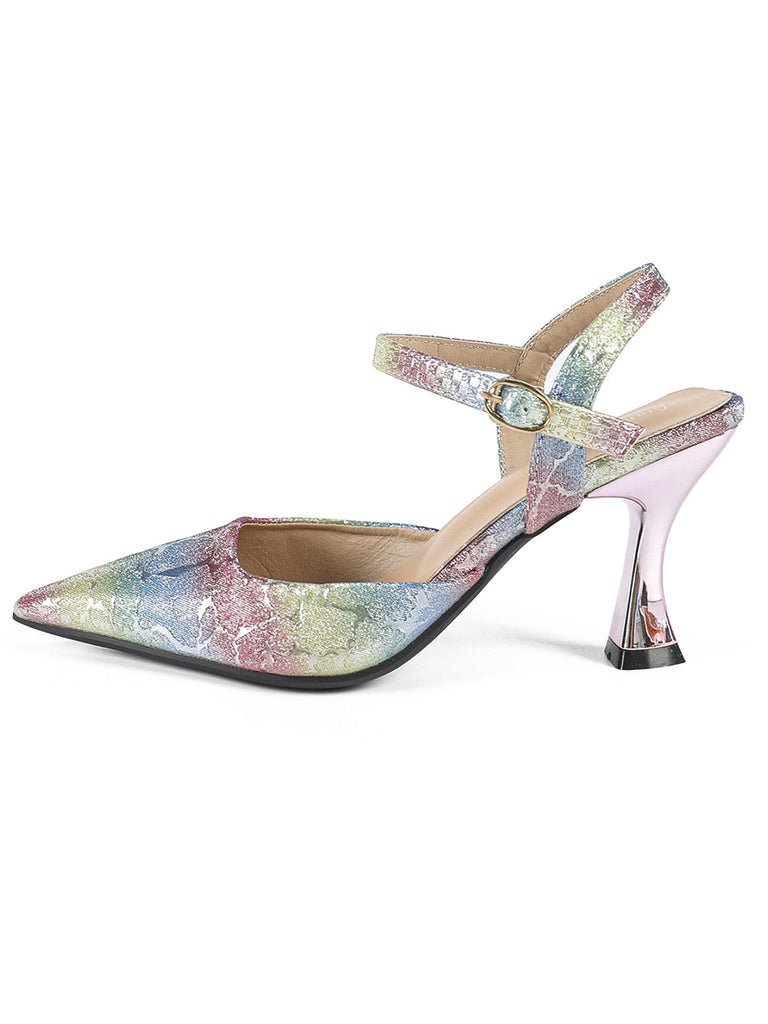 Retro Pumps mit Knöchelriemen und Gradient