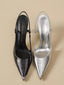 Metallic Slingback-Pumps mit spitzer Zehenpartie