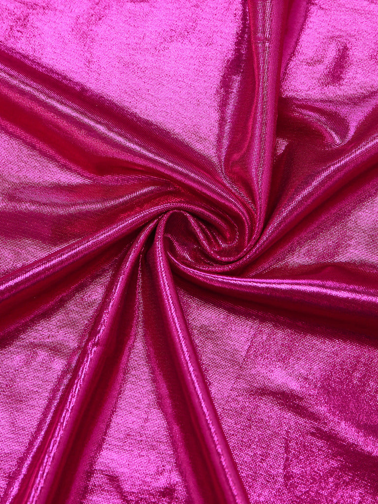 Rosaroter 70er Badeanzug mit Cut-out und Metallic