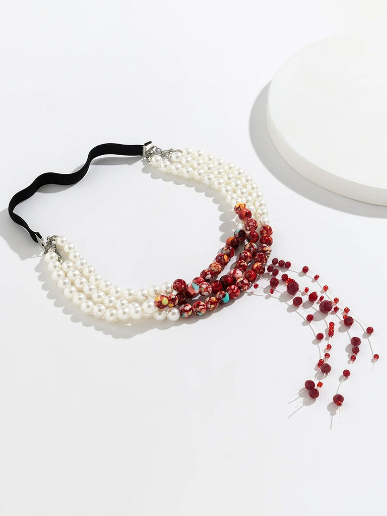 Gothic Vielschichtig Perlen Blutstropfen Anhängerin Beinring