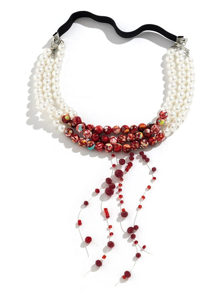 Gothic Vielschichtig Perlen Blutstropfen Anhängerin Beinring