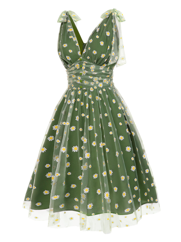 Rosa 1950er Erdbeer Netz Swing Kleid