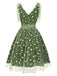 Rosa 1950er Erdbeer Netz Swing Kleid