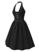 1950er Solide Perle Bogen Halter Kleid