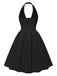 1950er Solide Perle Bogen Halter Kleid