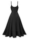 1950er Solide Unregelmäßiger Saum Spaghetti Träger Kleid
