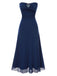 Blau 1930er Edelstein Netz Bandeau Kleid mit Schal