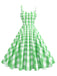 1950er Gerüschtes Spaghetti Träger Gingham Plaid Kleid