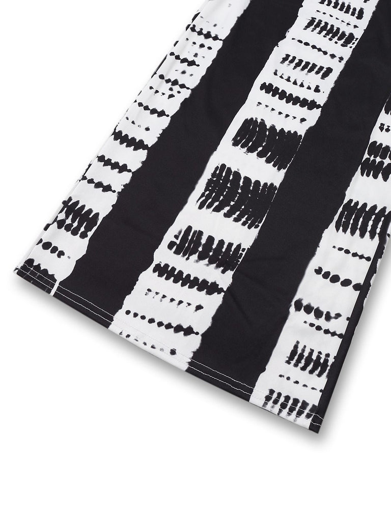 Schwarz 1930er Tinte Flecken Kreuzen Halter Jumpsuit