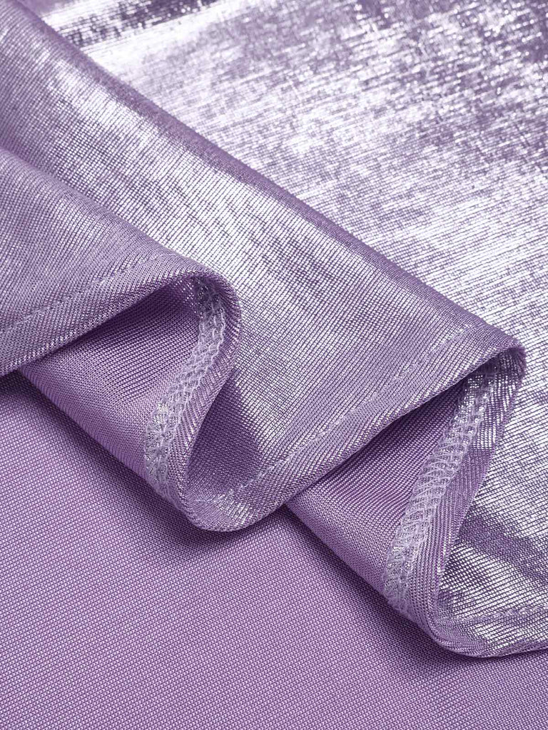 Lavendel 1960er Wasserfallausschnitt Hoher-Schlitz Perlglanz Kleid