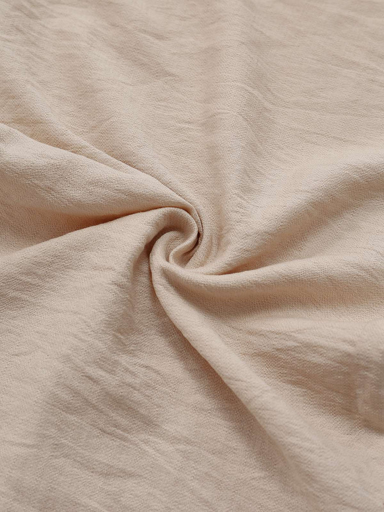 Beige 1950er Solide Rüschen Flügelärmel Jumpsuit