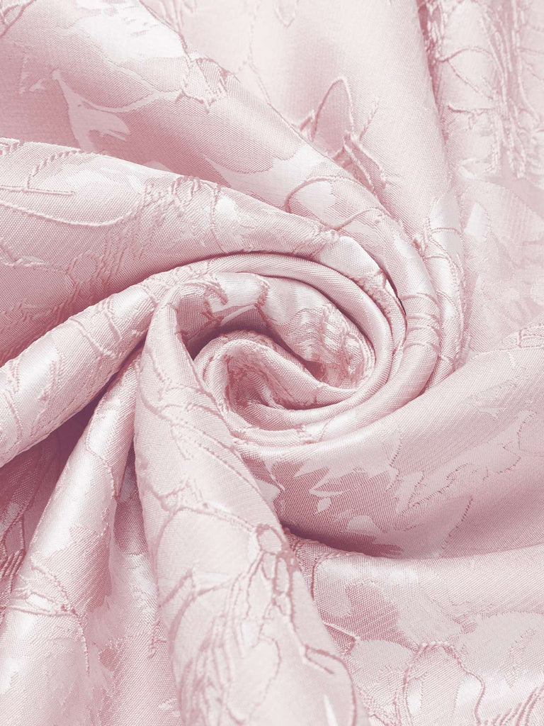 1950er Solide Halfter Tief V-Ausschnitt Jacquard Gedruckt Kleid