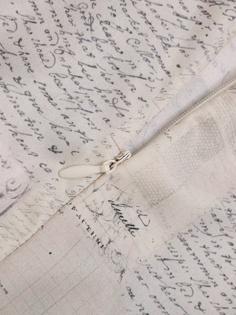 Khaki 1950er Zeitung Schmetterling Patchwork Kleid