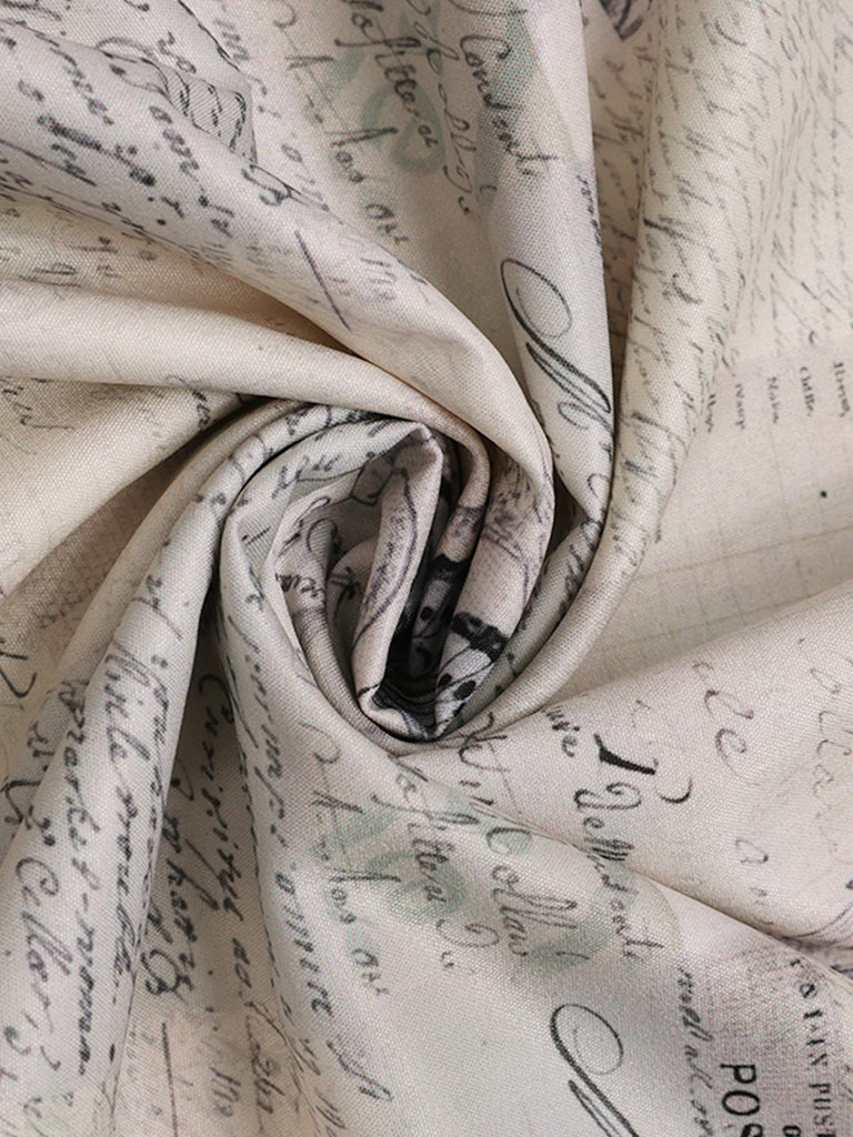 Khaki 1950er Zeitung Schmetterling Patchwork Kleid