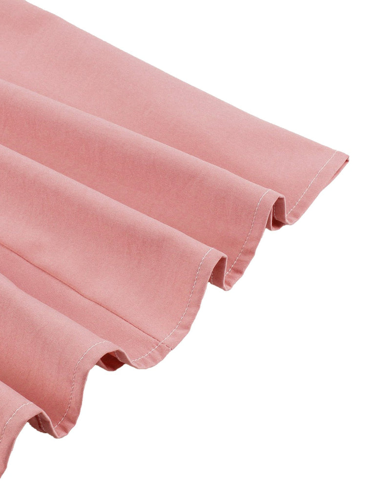 1950er Tupfen Patchwork Halter Rundhals Kleid