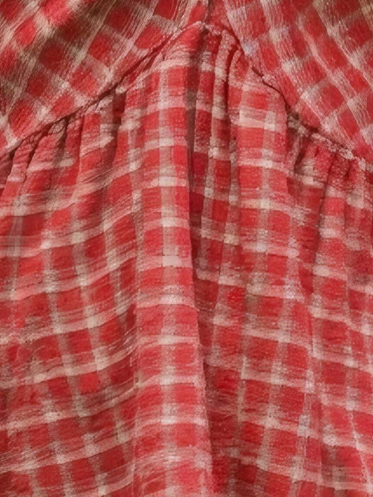 Rot 1940er Plaid Twist Babydoll Leibchen