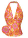 Orange 1960er Hippie Blumen Halfter Top