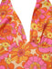 Orange 1960er Hippie Blumen Halfter Top