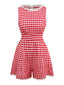 1950er Baumwolle Spitze Patchwork Gingham Plaid Romper
