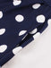 Dunkelblau 1950er Tupfen Swing Kleid