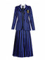 Blau 1940er Streifen Wednesday Addams Uniform Set