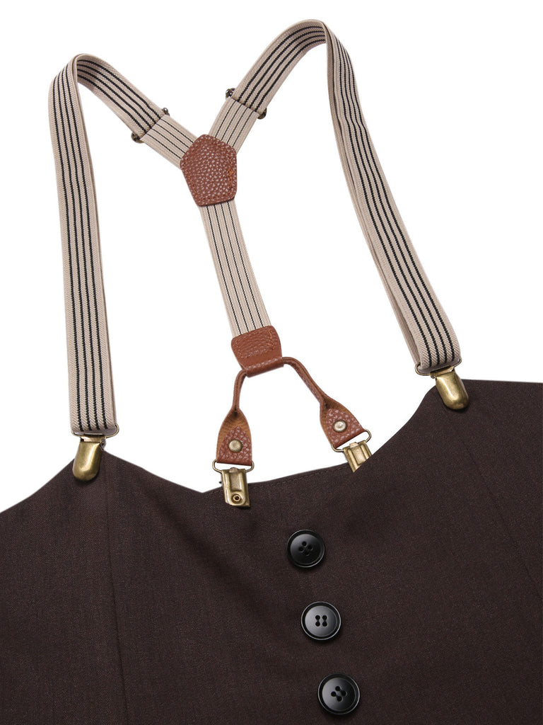 Dunkelbraun 1950er Taste Latzhose