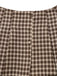 Braun 1960er Gingham Plaid Plissiertes Rock