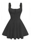 1960er Solide Spitze Träger Schnürung Skater Kleid