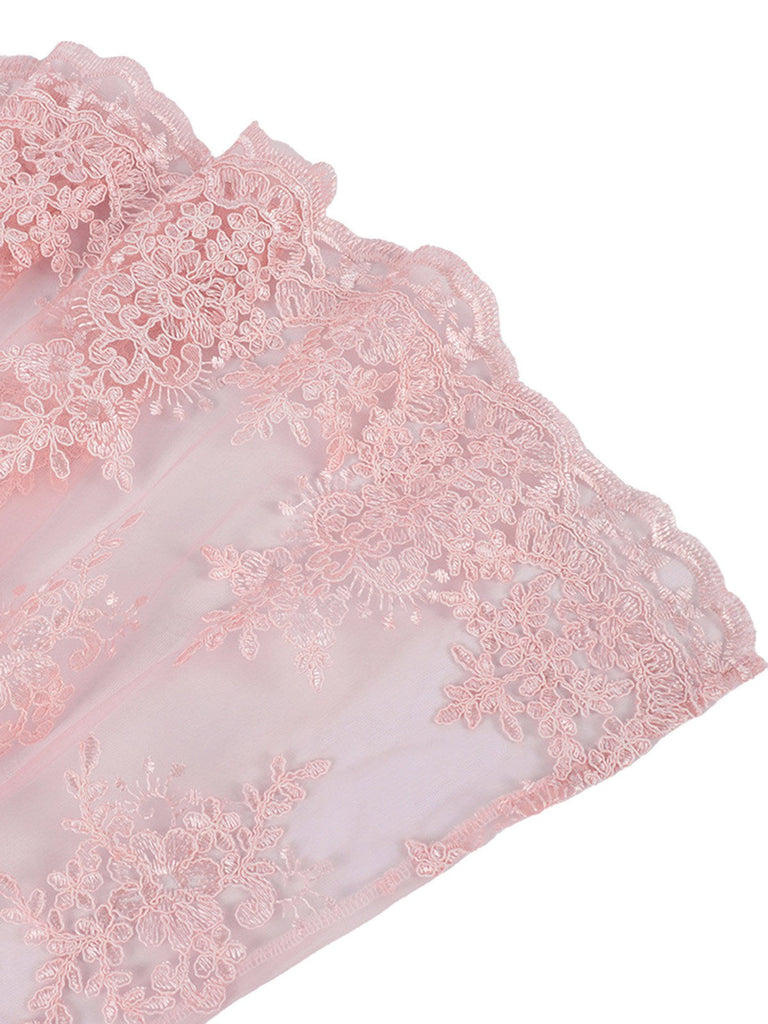 2PCS Nebelrose 1950er Oktoberfest Dirndl Blumen Satin Kleid & Schürze