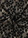 Schwarz 1960er Hohl Blumen Spitze Enges Kleid