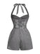 1950er Halter Gingham Plaids Bogen Romper
