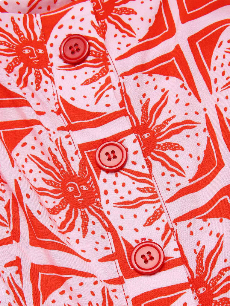 Rose Rosa 1950er Sonnentotem Taste Romper