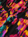 Multicolor 1960er Abstrakt Farben Rüschen Schulterfrei Romper