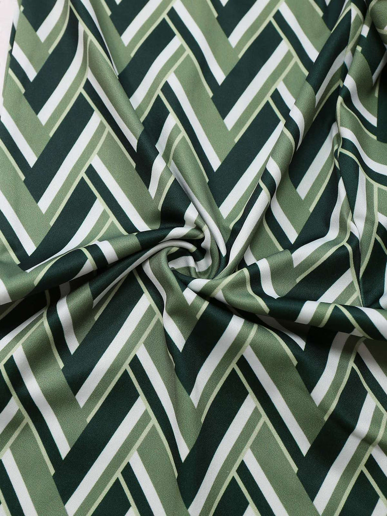 Grün 1970er Boho Tief V-Ausschnitt Ausgestelltes Bein Jumpsuit