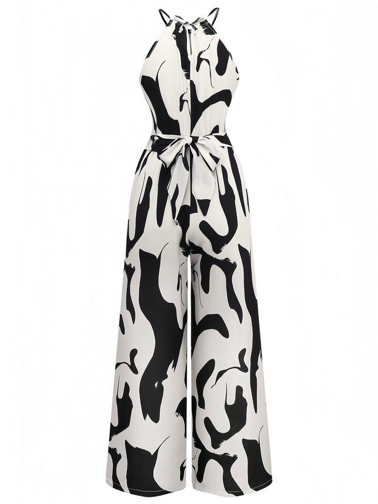 Schwarz & Weiß 1940er Kuhhaut Halter Jumpsuit