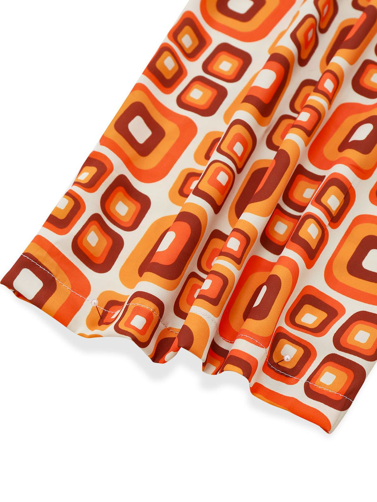 1960er Stehkragen Geometrisch Hippie Jumpsuit