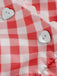Rot 1950er V-Ausschnitt Gingham Plaid Kleid