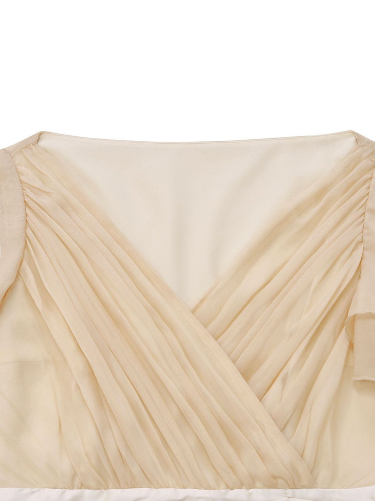 Sekt 1950er Satin Tüll Cocktail Kleid