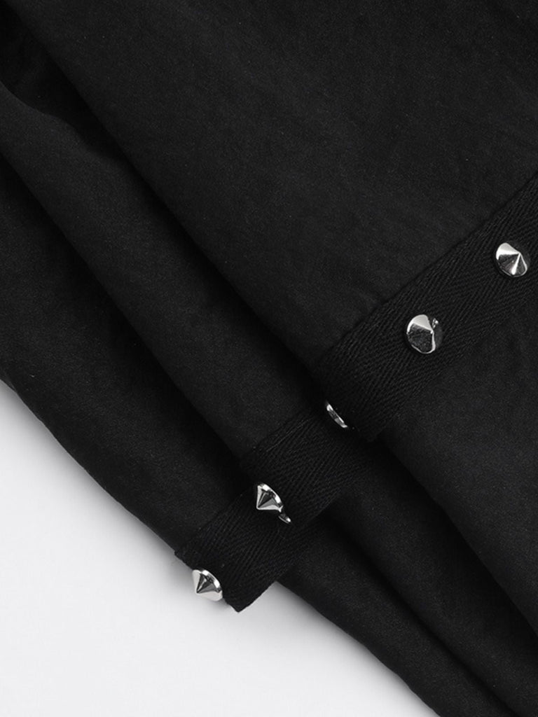 Schwarz 1980er Punk Metall Geschmack Schnürung Rock