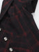Weinrot 1960er Punk Revers A-Linie Plaid Kleid