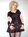 Weinrot 1960er Punk Revers A-Linie Plaid Kleid