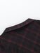 Weinrot 1960er Punk Revers A-Linie Plaid Kleid