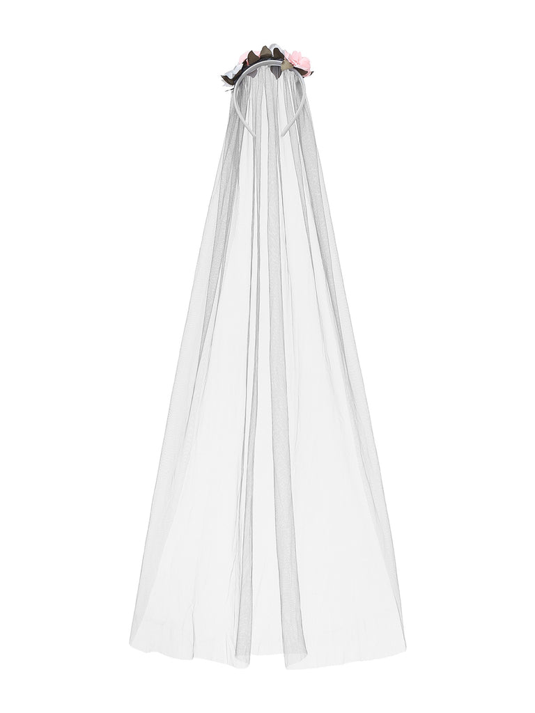 Grau 1930er Halloween Geisterbraut Netz Kleid